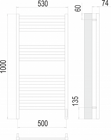 Енисей П12 500х1000  электро (sensor quick touch) Полотенцесушитель TERMINUS  Выборг - фото 3