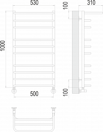 Арктур П10 500х1000 Полотенцесушитель  TERMINUS Выборг - фото 3