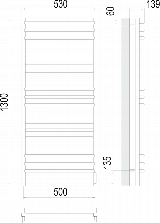 Соренто П15 500х1300 электро (sensor quick touch) Полотенцесушитель  TERMINUS Выборг - фото 3