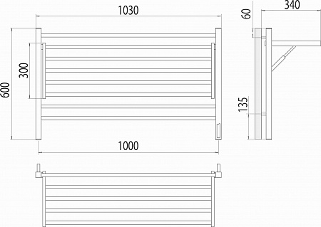 Горизонт П8 1000х600 электро (sensor quick touch) Полотенцесушитель TERMINUS Выборг - фото 5