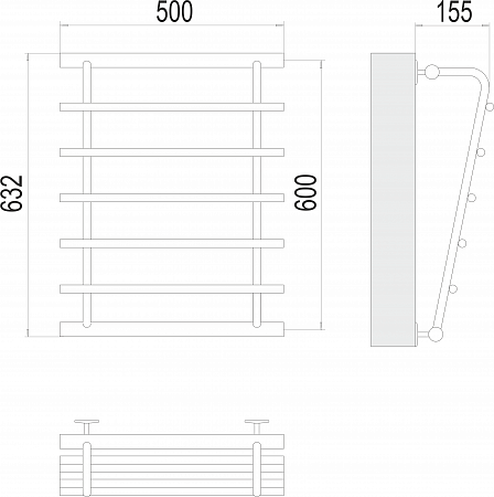 Каскад П5 600х500 Полотенцесушитель TERMINUS Выборг - фото 3 Каскад П5 600х500 Полотенцесушитель TERMINUS Выборг - фото 3