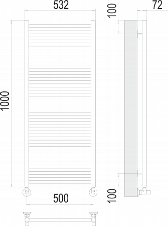 Аврора П20 500х1000 Полотенцесушитель  TERMINUS Выборг - фото 3