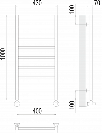 Контур П9 400х1000 Полотенцесушитель  TERMINUS Выборг - фото 3