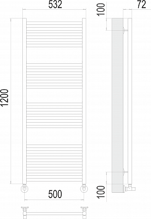 Аврора П22 500х1200 Полотенцесушитель  TERMINUS Выборг - фото 3